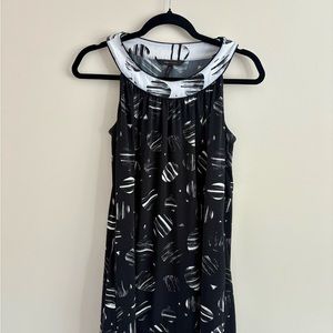 BCBGMaxAzria Black Sheath Midi Dress with Cowl Neck